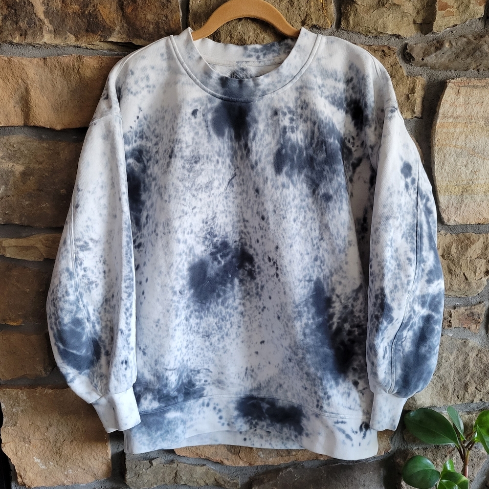 Lululemon Perfectly Oversized Crew 4 Tie Dye Marble Navy